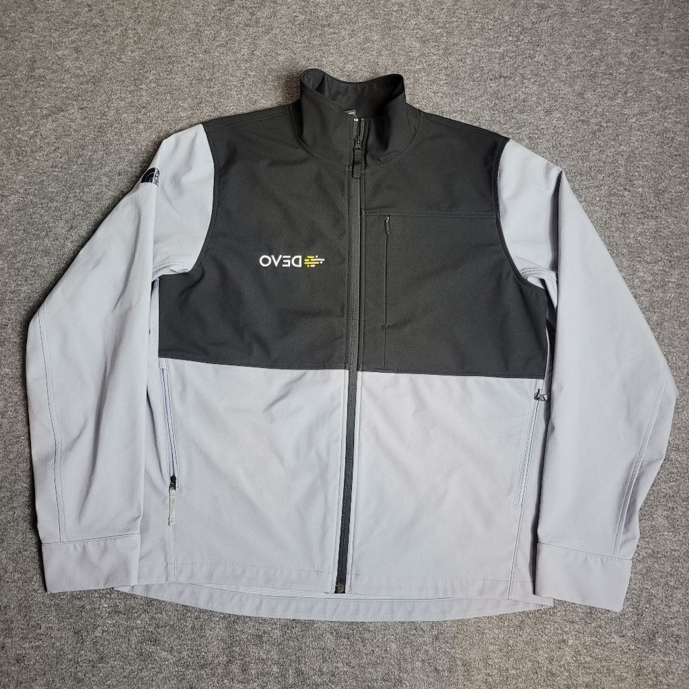 The North Face Castle Rock Soft Shell Mens Jacket Size L GreyEmbroidered Devo